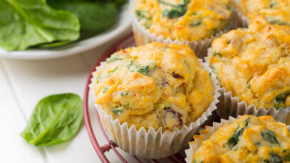 MUFFINS DE QUESO Y ESPINACA