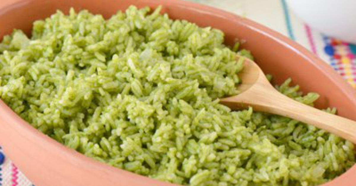 Arroz verde con espinaca y cilantro